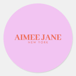 Djärv minimalistisk lyxig butik Rosa/Orange Runt Klistermärke
