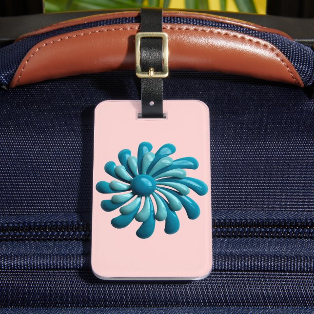 Djärv MOD Atomic Daisy - Mid Century Modern Retro Bagagebricka (Framsida Insitu 2)