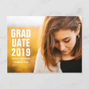Djärv modern 2019 examen inbjudan vykort