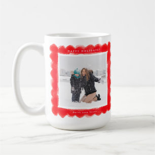 djärv, modern, efterröd ram två fotojultoma kaffemugg