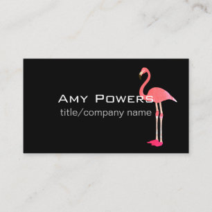 djärv modern flamingo rosa och svart visitkort