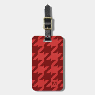 Djärv modern grå färghoundstooth med monogramen bagagebricka