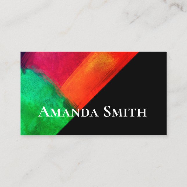djärv modern konstnärlig vattenfärgad abstrakt visitkort (Framsida)