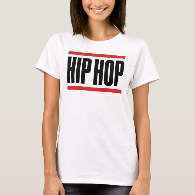 Djärv och enkel Hip Hop-logodesign med röd ram T Shirt (Framsida)