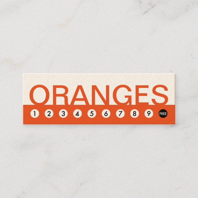 djärv ORANGE kundlojalitet Lojalitetskort (Framsida)