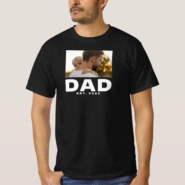 Djärv Pappa Estalished Foto T-Shirt (Framsida)