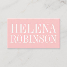 Djärv pastellfärgad rosa enkel visitkort för