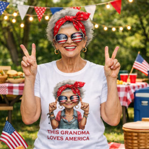 Djärv Patriotisk Mormor Design – Rolig Retro Ameri T Shirt
