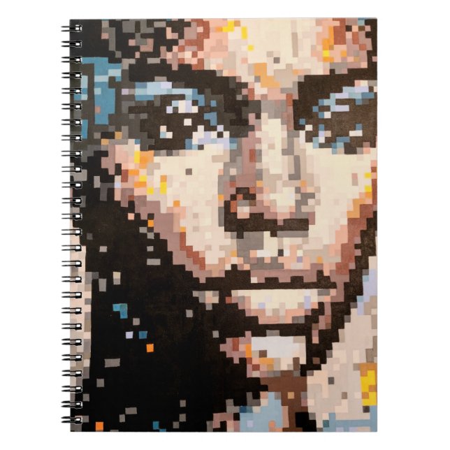 Djärv Pixelporträtt i Levande Nyanser Anteckningsbok (Framsidan)