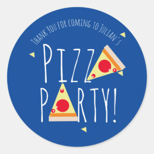 Djärv Pizza Födelsedagsfest Restaurang Tack Runt Klistermärke