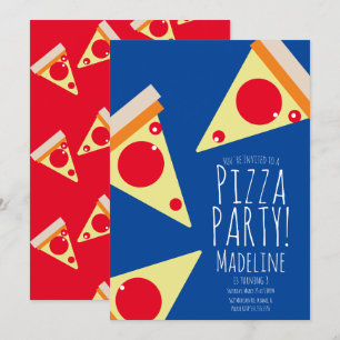 Djärv Pizzafödelsedagsfest Restaurang Blå Inbjudningar