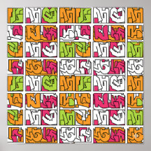Djärv Pop Art Graffiti Sömlös Tyg och Papper