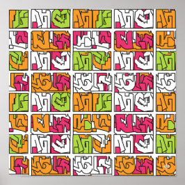 Djärv Pop Art Graffiti Sömlös Tyg och Papper Poster