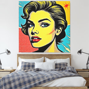 Djärv Pop Art Kvinna Definierad Canvastryck