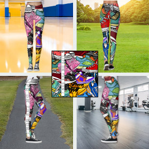 Djärv Pop Art Runner Jogger Leggings