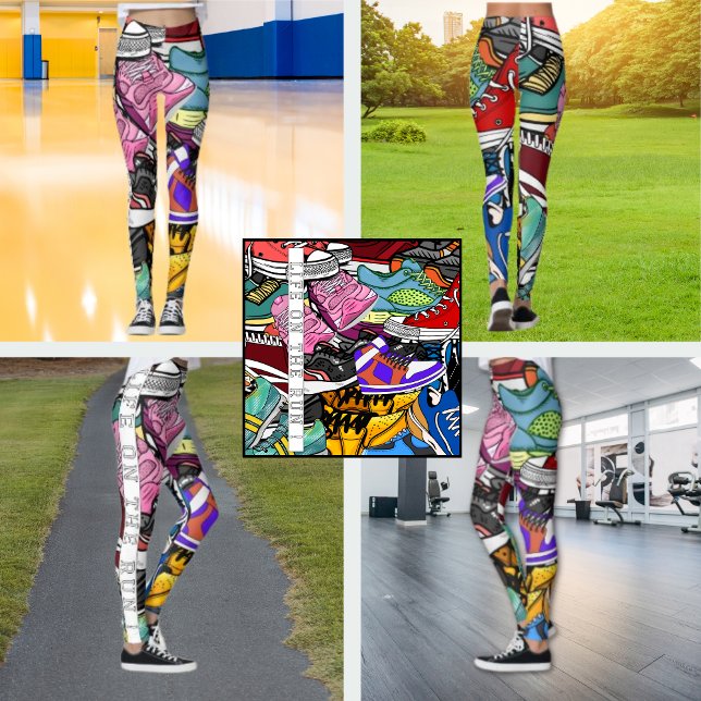 Djärv Pop Art Runner Jogger Leggings (Skapare uppladdad)