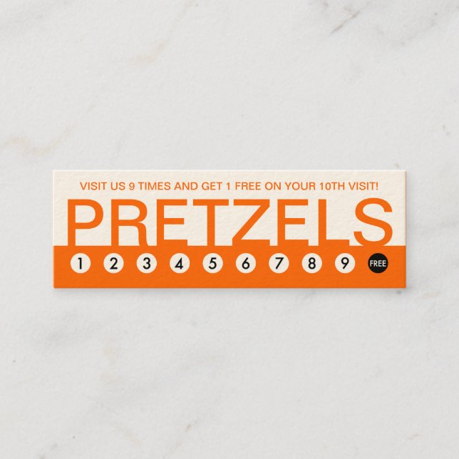 djärv PRETZELS-kundlojalitet Lojalitetskort (Framsida)