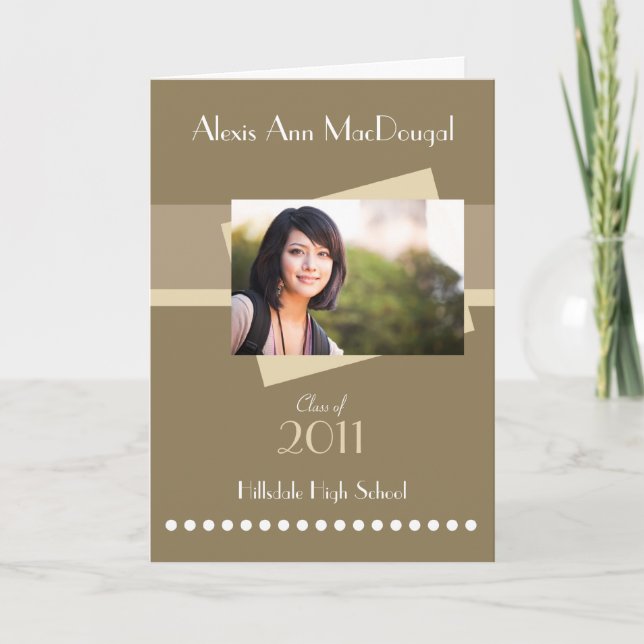 Djärv rand vikt studenteninbjudan (solbrännan) inbjudan (Framsida)