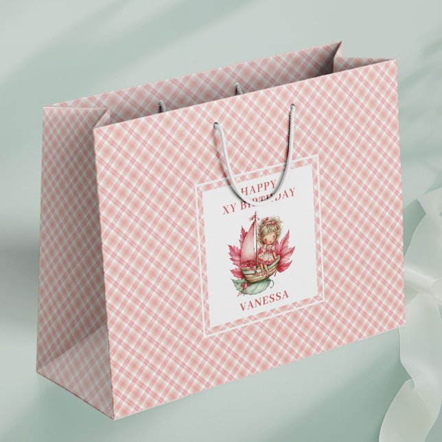 Djärv rättvis flicka Rodnad Blommig Födelsedagspre (Bold Fairy Girl Blush Floral Birthday Gift Bags

)