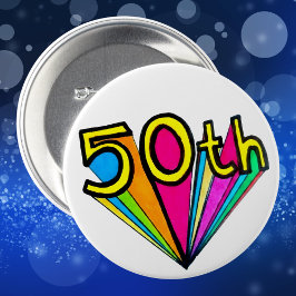 Djärv Retro 50-årsfirande Födelsedagsdesign Knapp