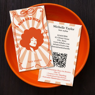 Djärv Retro Frisörstylist Whimsical Klotter Rosa R Visitkort