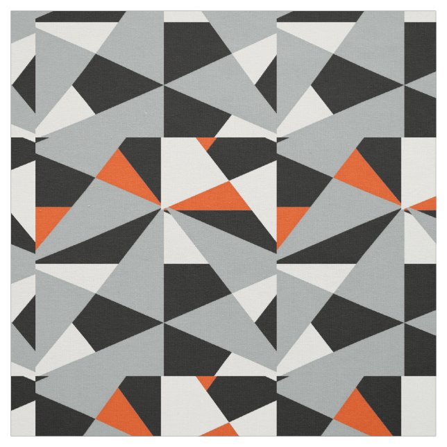 Djärv Retro geometrisk orange blandning för grå Tyg (Provkarta)