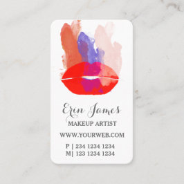 Djärv röd Makeup för läpparvattenfärgpenseldrag Tidsbeställning Kort