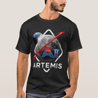 Djärv röd och blå Artemis II-uppdrag T Shirt