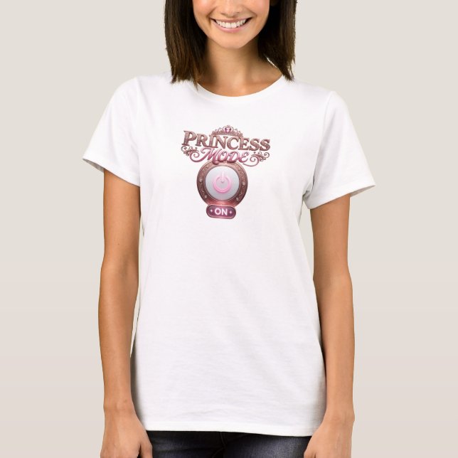 Djärv röd PRINCESS MODE skjortdesign T Shirt (Framsida)