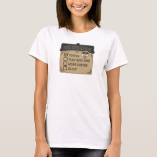 Djärv Rosa KAFÉ LEK MED HUND Art Design T Shirt