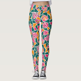 Djärv Rosa Kärlekskontur Leggings