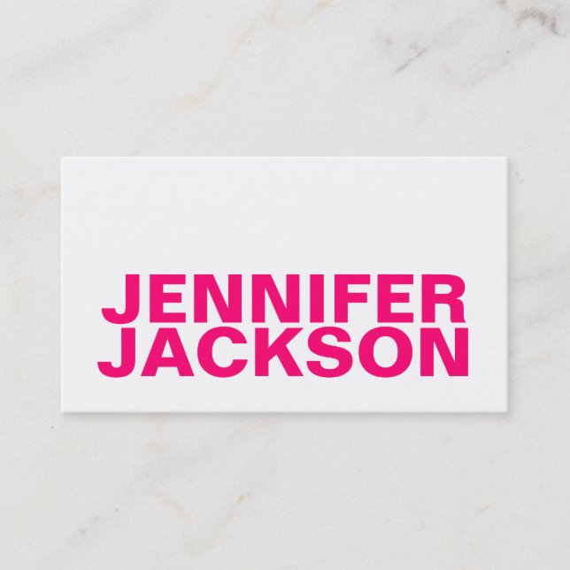 Djärv rosa minimalistcoolavisitkort visitkort (Framsida)