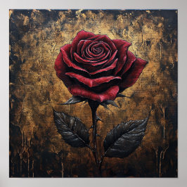 Djärv Rosblomma Vägghängande Mysigt Hem Poster