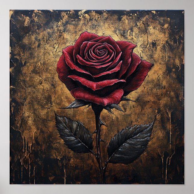 Djärv Rosblomma Vägghängande Mysigt Hem Poster (Framsidan)