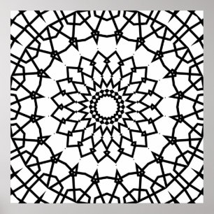 Djärv Sammanflätad Stjärnmandala-design för färg Poster