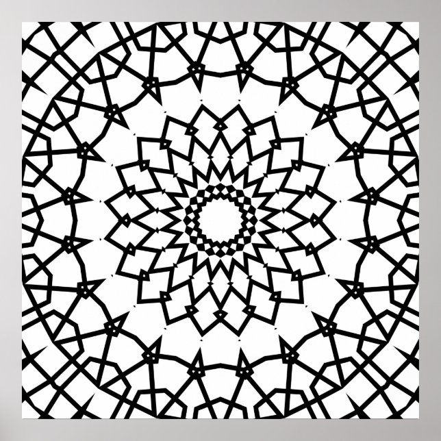 Djärv Sammanflätad Stjärnmandala-design för färg Poster (Framsidan)