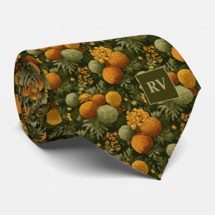 Djärv sammetsblomma höst monogram slips