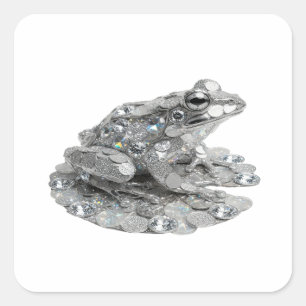 Djärv silverdekaldesign fyrkantigt klistermärke