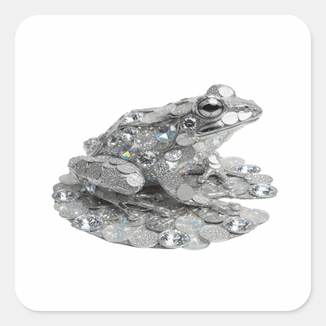 Djärv silverdekaldesign fyrkantigt klistermärke (Framsida)