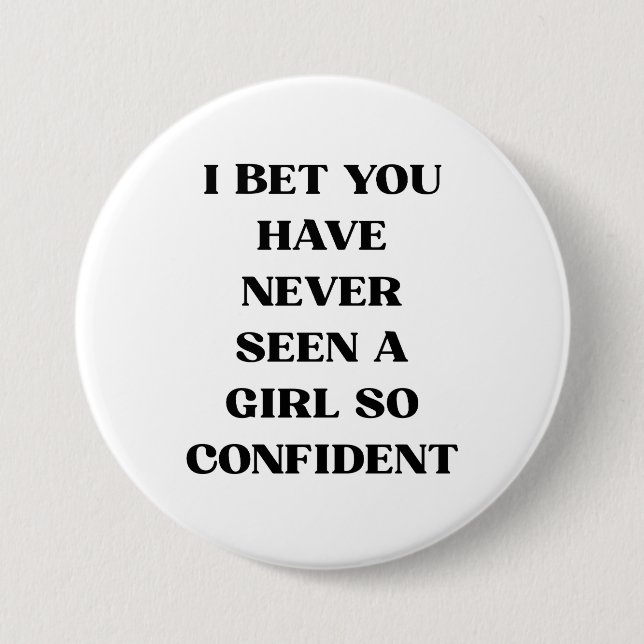 Djärv Självsäker Flickcitat Typografi – Feminist Knapp (Framsida)