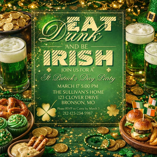 Djärv St. Patrick's Day-inbjudan Inbjudningar (Skapare uppladdad)