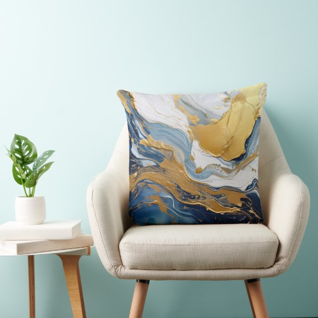 Djärv stänk av guld och blått kudde (Stol)