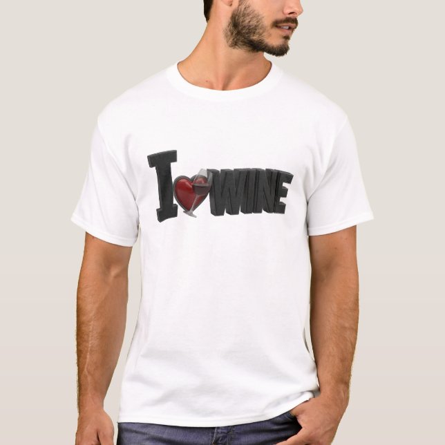 Djärv svart I LOVEW WINE Statement-design T Shirt (Framsida)