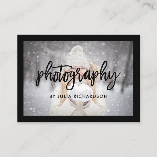 Djärv svart | två foto för fotografer visitkort (Framsida)