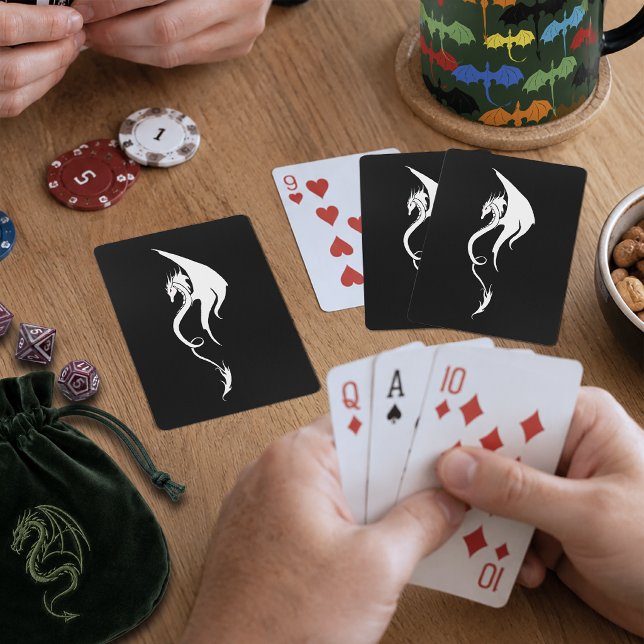 Djärv Svart Vit Tribal Drak Illustrationsdesign Casinokort (Skapare uppladdad)