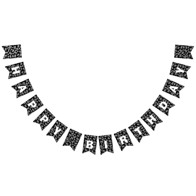 Djärv svartvit 90:e födelsedag för grattis på vimplar (Alla)