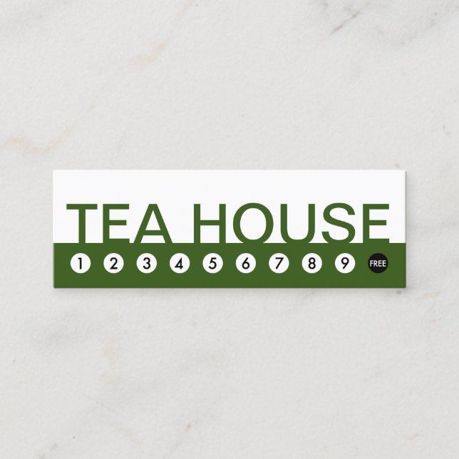 djärv TEA HOUSE-kundlojalitet Lojalitetskort (Framsida)