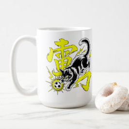 Djärv Tecknad Design för Sportfans & Kattälskare Kaffemugg