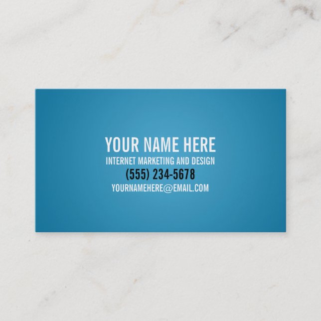 Djärv typografisk Cyan visitkort (Framsida)