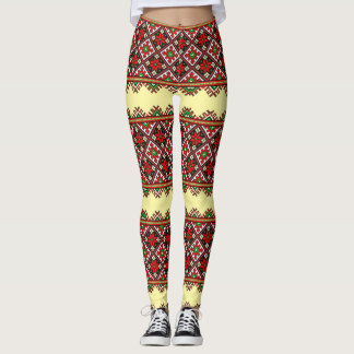 Djärv ukrainsk broderi Vyshyvanka Leggings